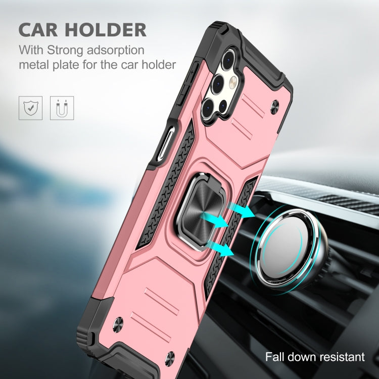For Samsung Galaxy A32 5G Magnetic Armor Shockproof TPU + PC Case with Metal Ring Holder