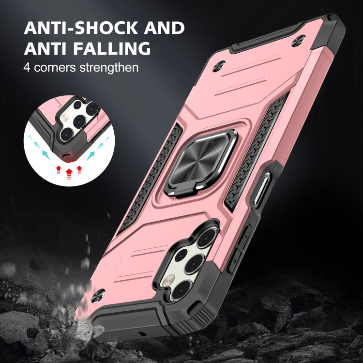 For Samsung Galaxy A32 5G Magnetic Armor Shockproof TPU + PC Case with Metal Ring Holder