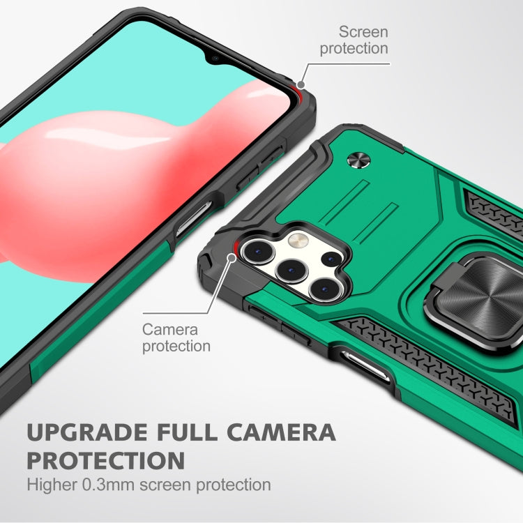 For Samsung Galaxy A32 5G Magnetic Armor Shockproof TPU + PC Case with Metal Ring Holder