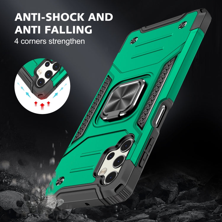 For Samsung Galaxy A32 5G Magnetic Armor Shockproof TPU + PC Case with Metal Ring Holder