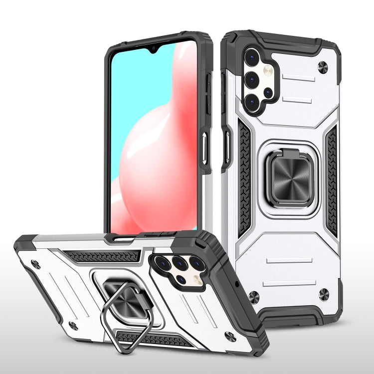 For Samsung Galaxy A32 5G Magnetic Armor Shockproof TPU + PC Case with Metal Ring Holder
