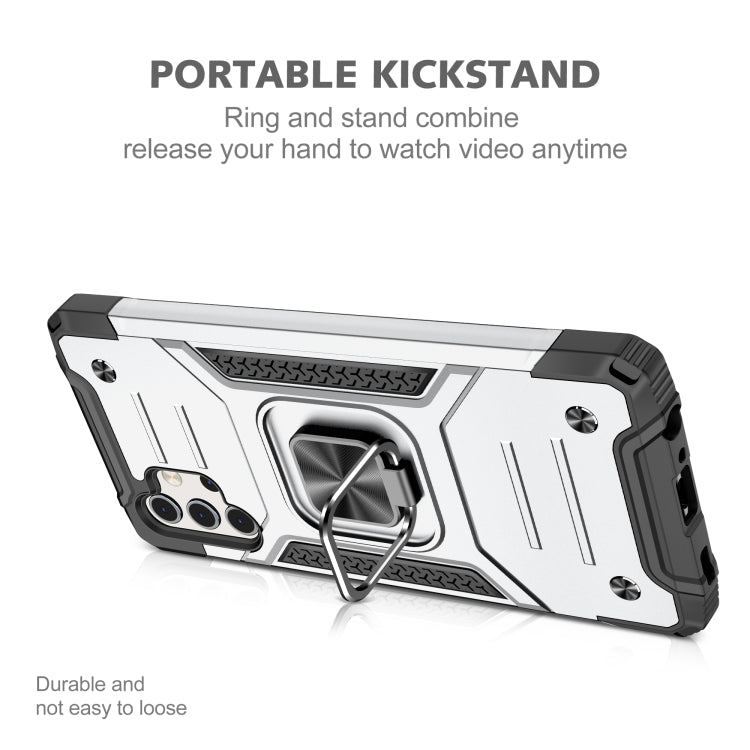 For Samsung Galaxy A32 5G Magnetic Armor Shockproof TPU + PC Case with Metal Ring Holder
