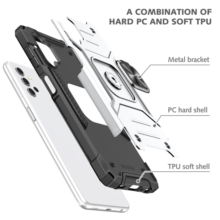 For Samsung Galaxy A32 5G Magnetic Armor Shockproof TPU + PC Case with Metal Ring Holder
