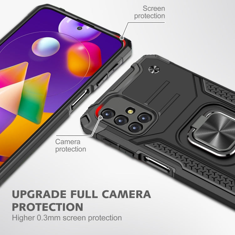 For Samsung Galaxy M31s Magnetic Armor Shockproof TPU + PC Case with Metal Ring Holder