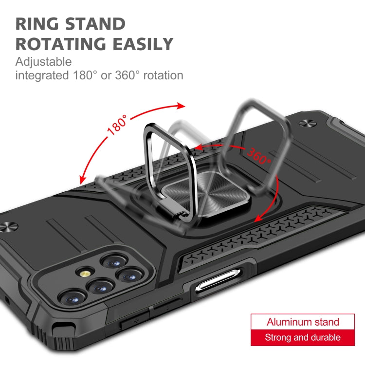 For Samsung Galaxy M31s Magnetic Armor Shockproof TPU + PC Case with Metal Ring Holder