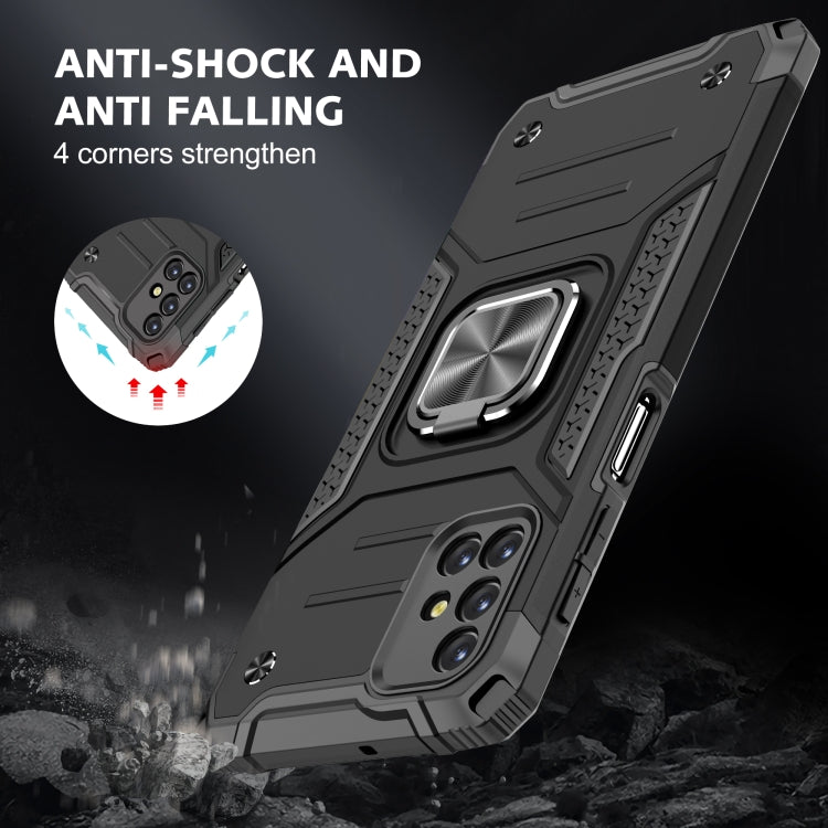 For Samsung Galaxy M31s Magnetic Armor Shockproof TPU + PC Case with Metal Ring Holder