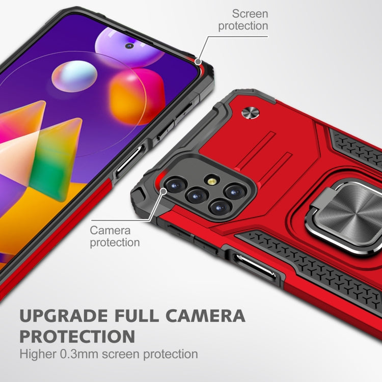 For Samsung Galaxy M31s Magnetic Armor Shockproof TPU + PC Case with Metal Ring Holder