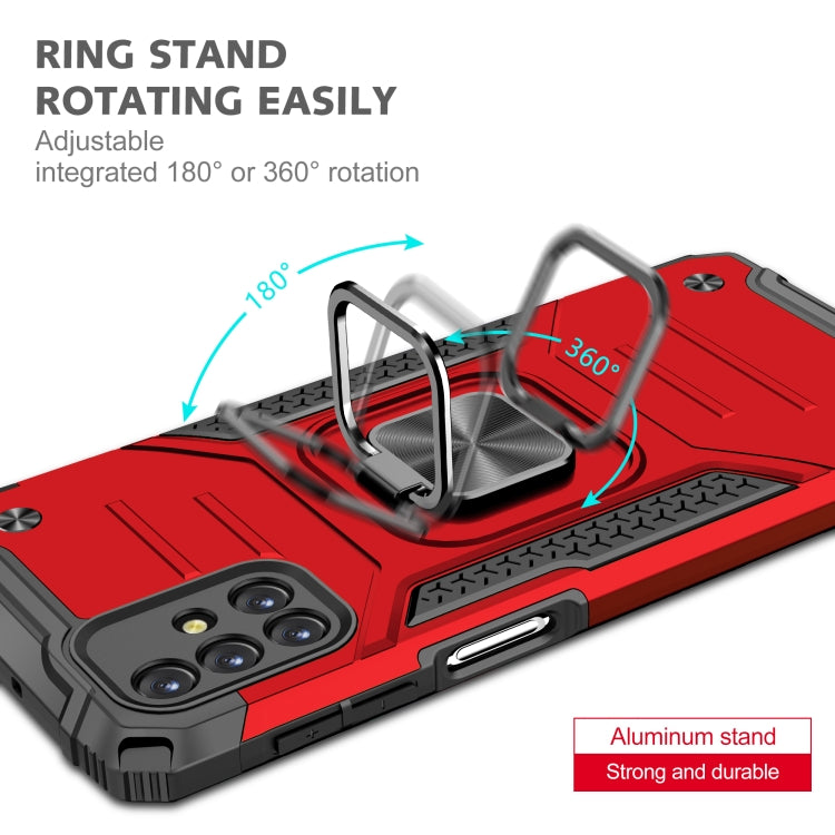 For Samsung Galaxy M31s Magnetic Armor Shockproof TPU + PC Case with Metal Ring Holder
