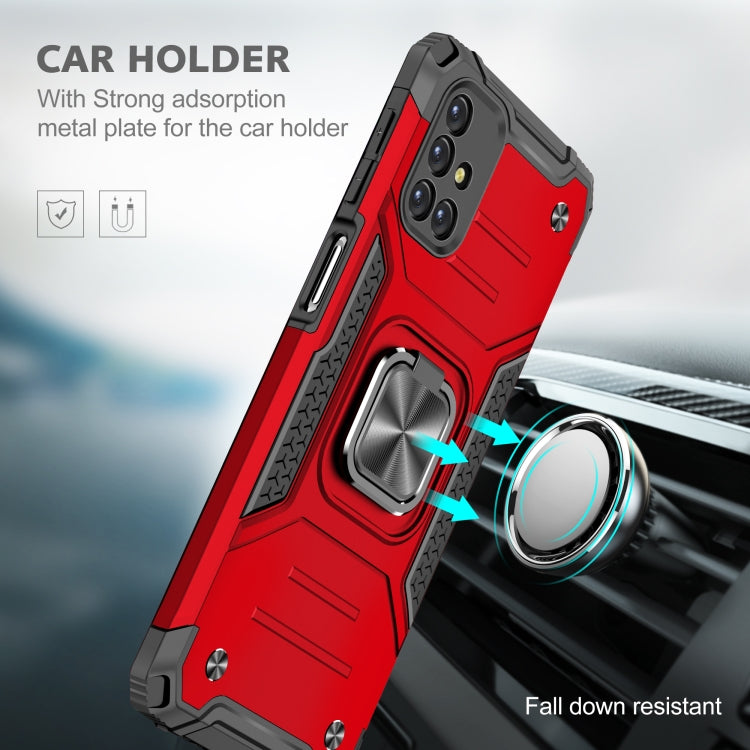 For Samsung Galaxy M31s Magnetic Armor Shockproof TPU + PC Case with Metal Ring Holder