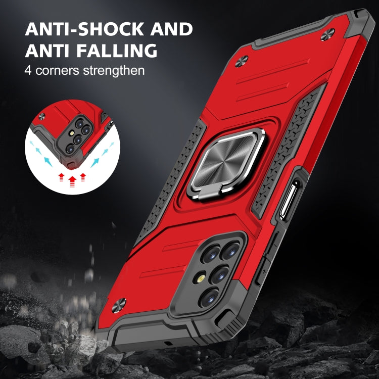 For Samsung Galaxy M31s Magnetic Armor Shockproof TPU + PC Case with Metal Ring Holder