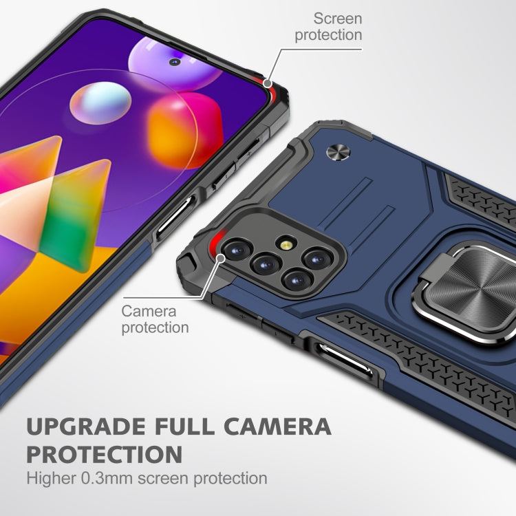 For Samsung Galaxy M31s Magnetic Armor Shockproof TPU + PC Case with Metal Ring Holder