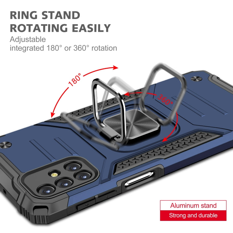 For Samsung Galaxy M31s Magnetic Armor Shockproof TPU + PC Case with Metal Ring Holder