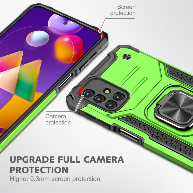 For Samsung Galaxy M31s Magnetic Armor Shockproof TPU + PC Case with Metal Ring Holder