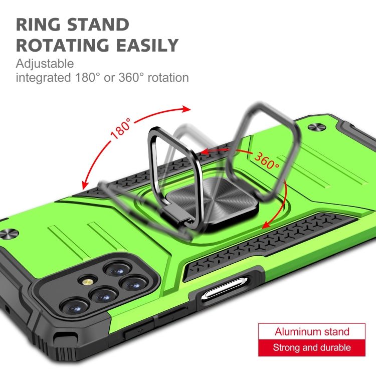 For Samsung Galaxy M31s Magnetic Armor Shockproof TPU + PC Case with Metal Ring Holder