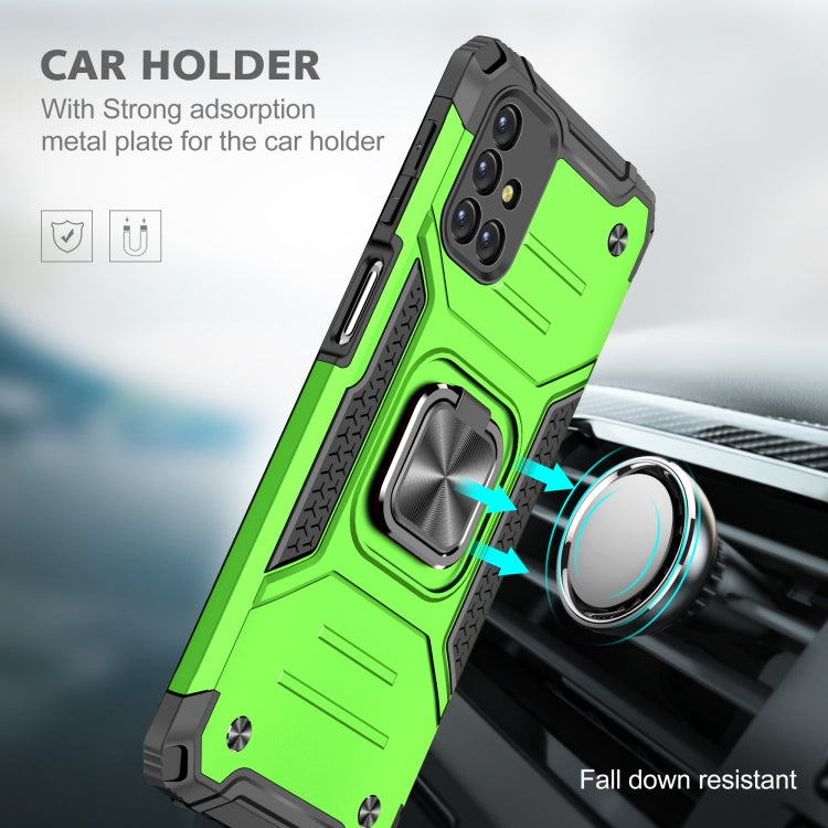For Samsung Galaxy M31s Magnetic Armor Shockproof TPU + PC Case with Metal Ring Holder