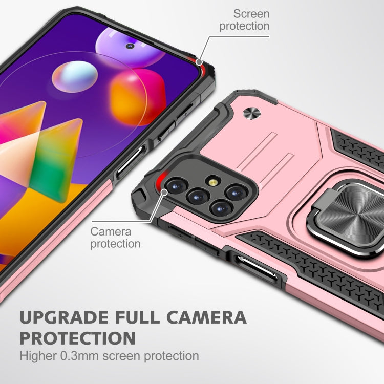 For Samsung Galaxy M31s Magnetic Armor Shockproof TPU + PC Case with Metal Ring Holder