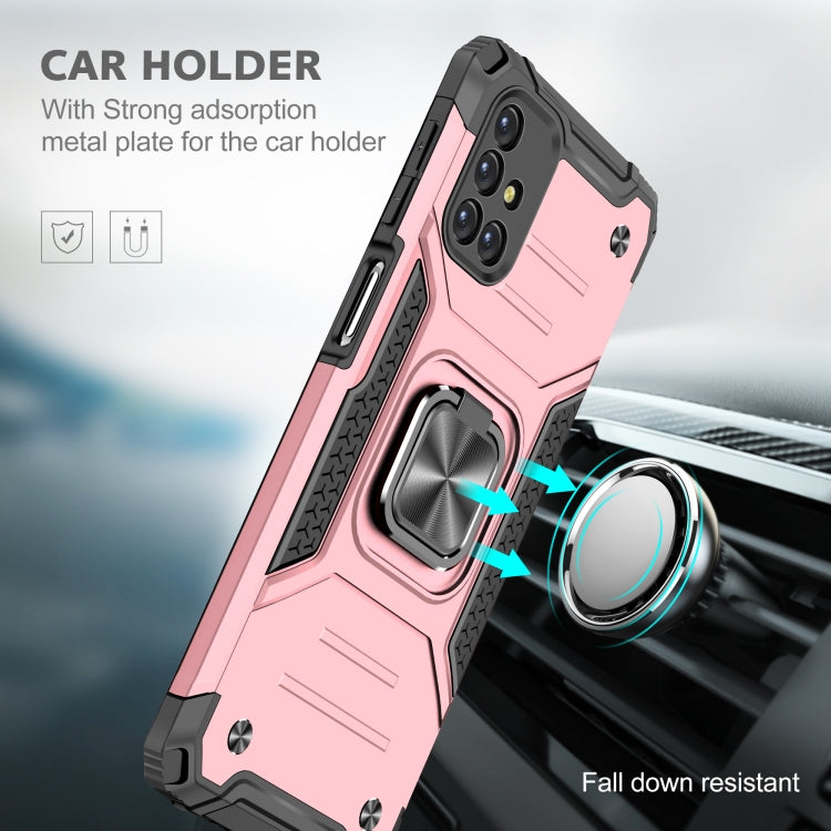 For Samsung Galaxy M31s Magnetic Armor Shockproof TPU + PC Case with Metal Ring Holder