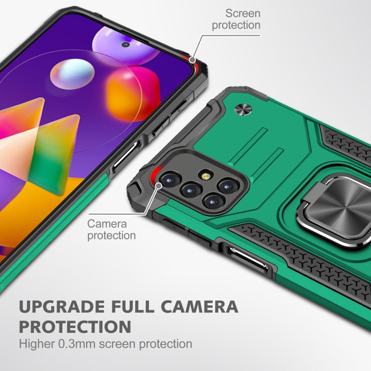 For Samsung Galaxy M31s Magnetic Armor Shockproof TPU + PC Case with Metal Ring Holder