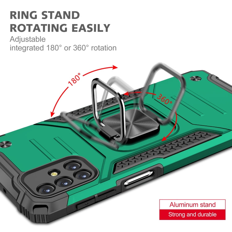 For Samsung Galaxy M31s Magnetic Armor Shockproof TPU + PC Case with Metal Ring Holder