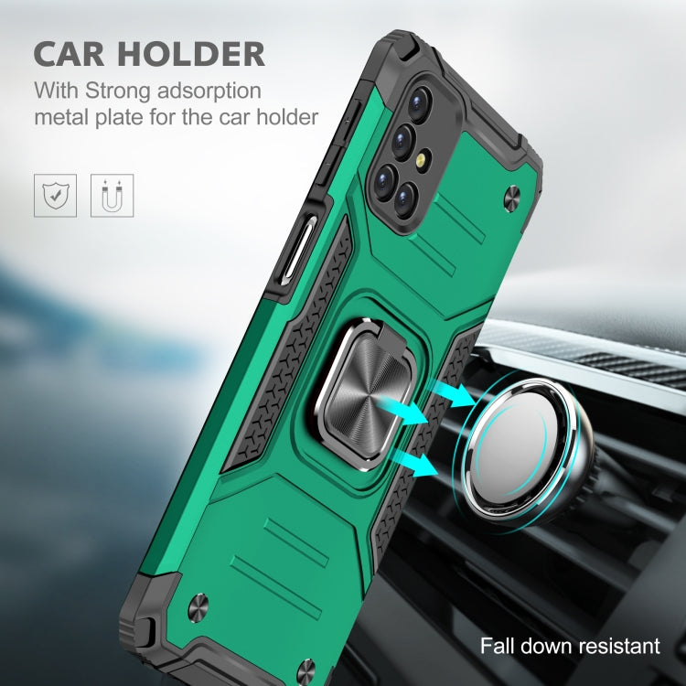 For Samsung Galaxy M31s Magnetic Armor Shockproof TPU + PC Case with Metal Ring Holder