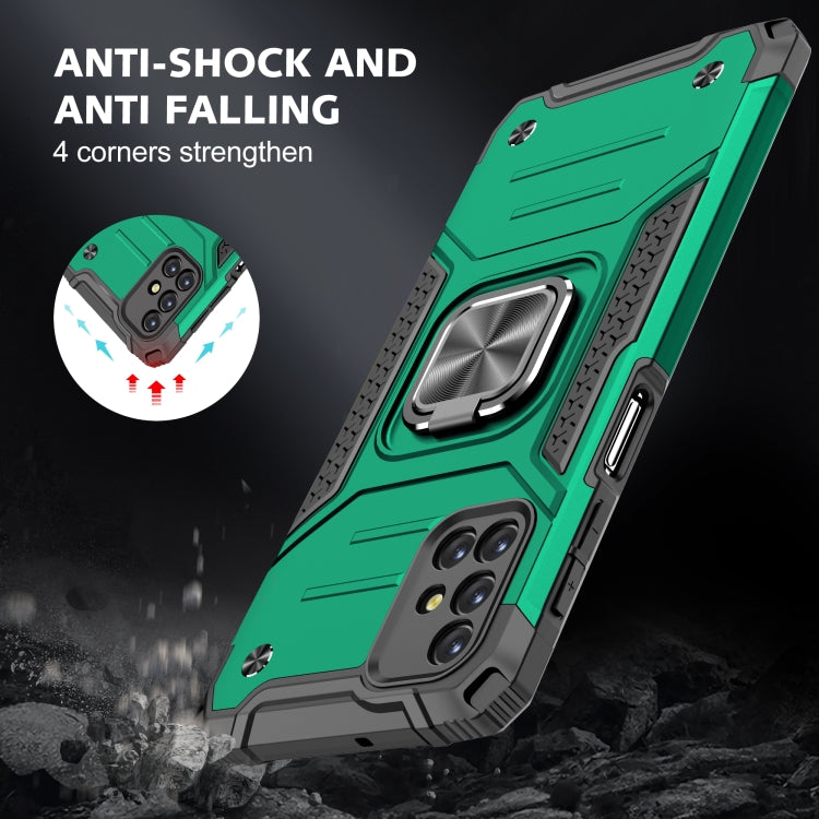 For Samsung Galaxy M31s Magnetic Armor Shockproof TPU + PC Case with Metal Ring Holder