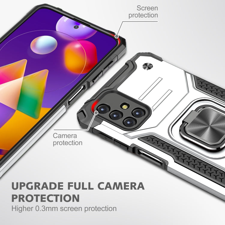 For Samsung Galaxy M31s Magnetic Armor Shockproof TPU + PC Case with Metal Ring Holder