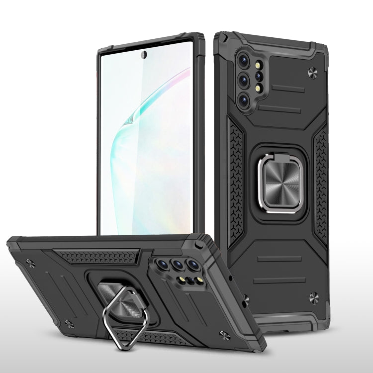 For Samsung Galaxy Note 10 Plus Magnetic Armor Shockproof TPU + PC Case with Metal Ring Holder