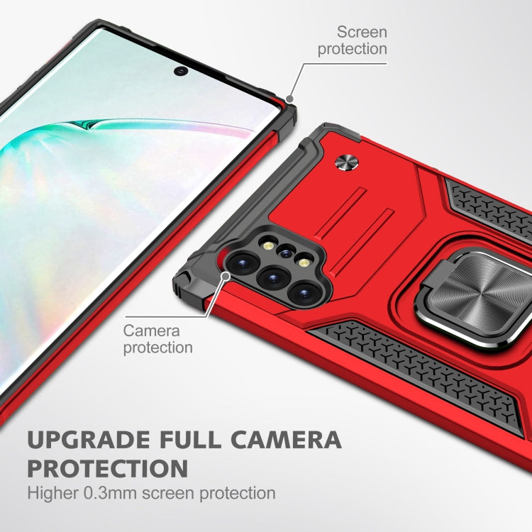For Samsung Galaxy Note 10 Plus Magnetic Armor Shockproof TPU + PC Case with Metal Ring Holder