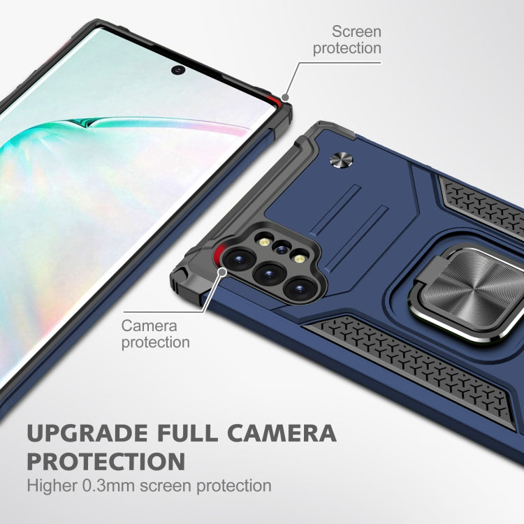 For Samsung Galaxy Note 10 Plus Magnetic Armor Shockproof TPU + PC Case with Metal Ring Holder