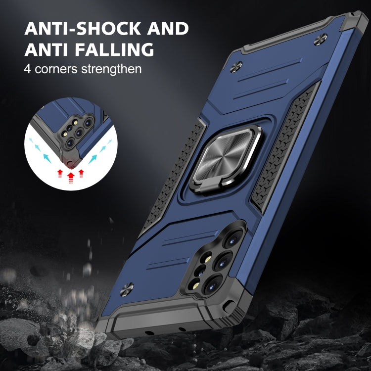 For Samsung Galaxy Note 10 Plus Magnetic Armor Shockproof TPU + PC Case with Metal Ring Holder