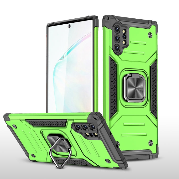For Samsung Galaxy Note 10 Plus Magnetic Armor Shockproof TPU + PC Case with Metal Ring Holder