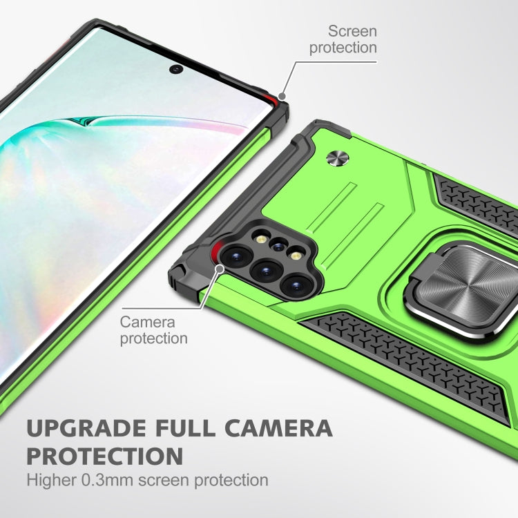 For Samsung Galaxy Note 10 Plus Magnetic Armor Shockproof TPU + PC Case with Metal Ring Holder