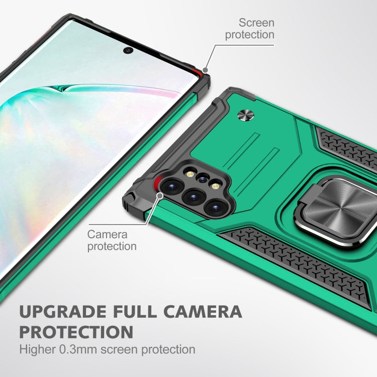 For Samsung Galaxy Note 10 Plus Magnetic Armor Shockproof TPU + PC Case with Metal Ring Holder