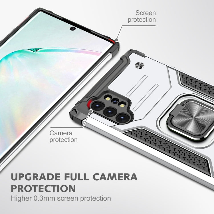 For Samsung Galaxy Note 10 Plus Magnetic Armor Shockproof TPU + PC Case with Metal Ring Holder