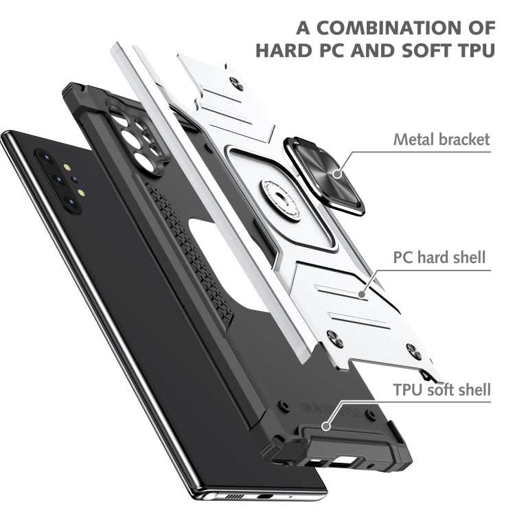 For Samsung Galaxy Note 10 Plus Magnetic Armor Shockproof TPU + PC Case with Metal Ring Holder