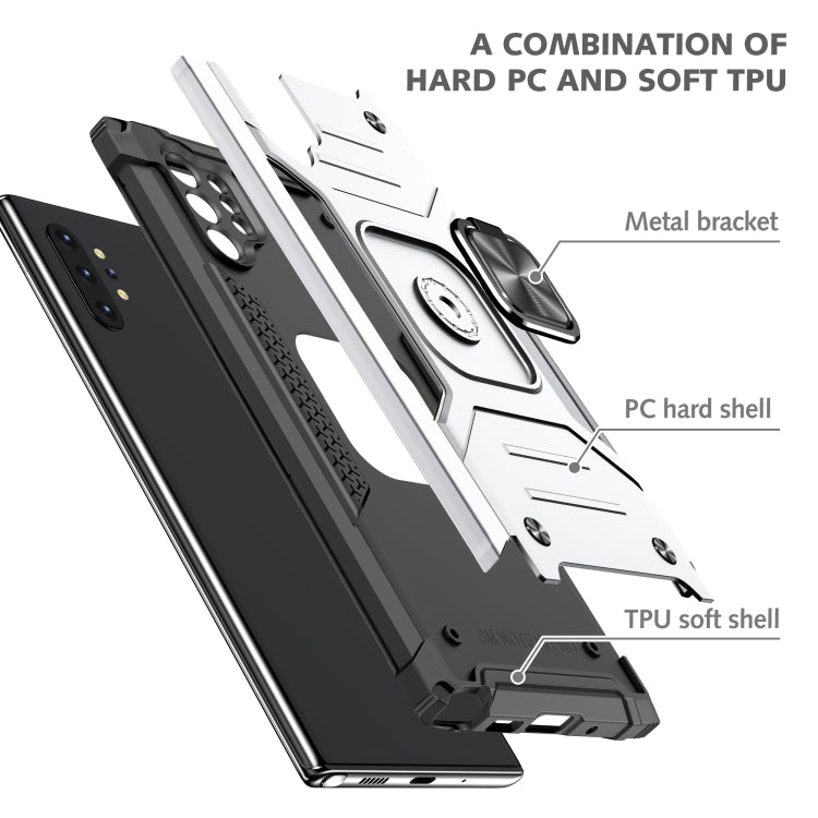 For Samsung Galaxy Note 10 Plus Magnetic Armor Shockproof TPU + PC Case with Metal Ring Holder