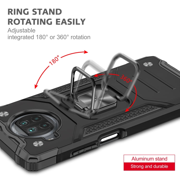 For Xiaomi Mi 10T Lite 5G Magnetic Armor Shockproof TPU + PC Case with Metal Ring Holder