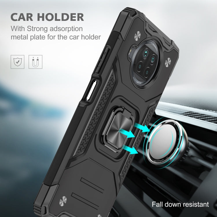 For Xiaomi Mi 10T Lite 5G Magnetic Armor Shockproof TPU + PC Case with Metal Ring Holder