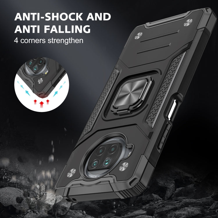 For Xiaomi Mi 10T Lite 5G Magnetic Armor Shockproof TPU + PC Case with Metal Ring Holder