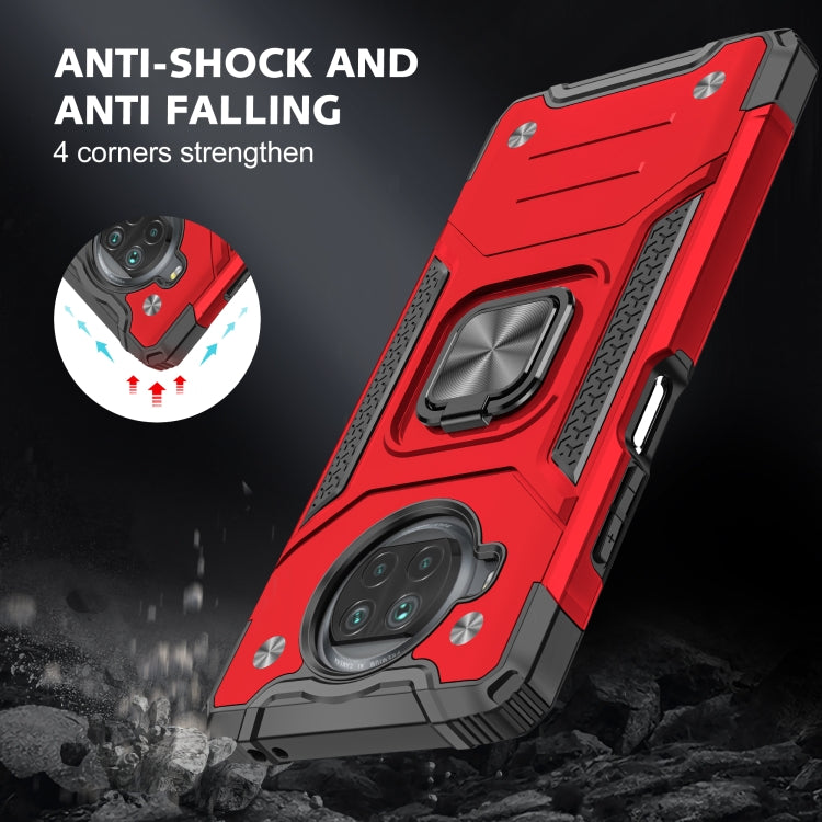 For Xiaomi Mi 10T Lite 5G Magnetic Armor Shockproof TPU + PC Case with Metal Ring Holder