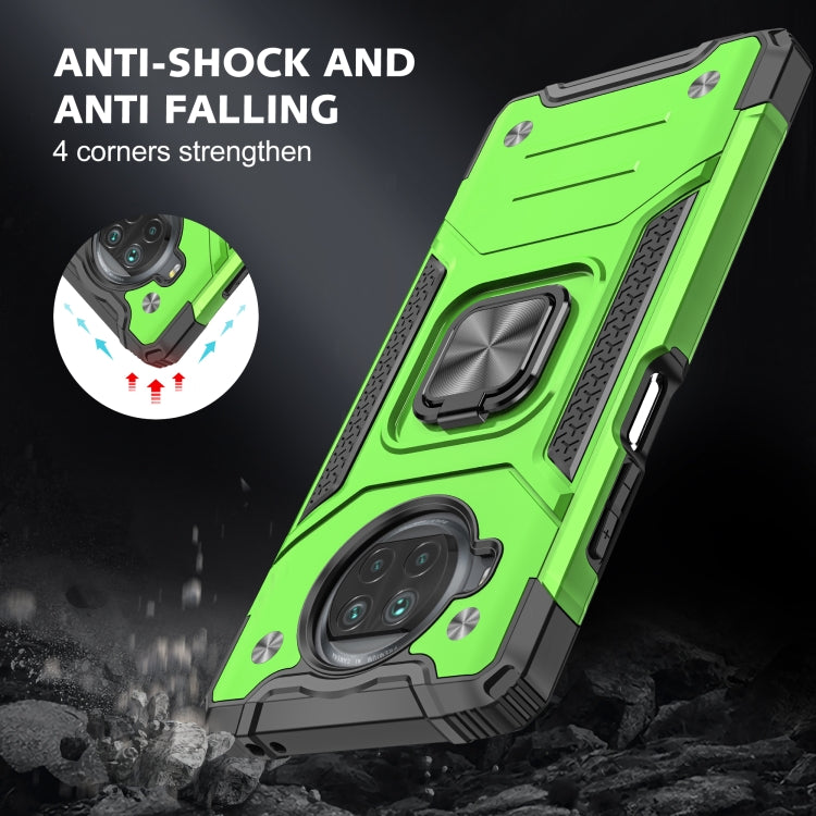 For Xiaomi Mi 10T Lite 5G Magnetic Armor Shockproof TPU + PC Case with Metal Ring Holder