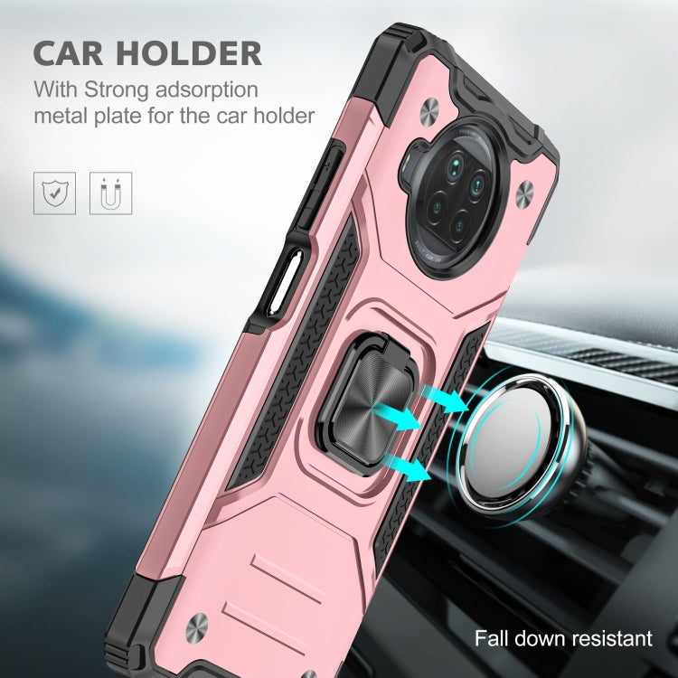 For Xiaomi Mi 10T Lite 5G Magnetic Armor Shockproof TPU + PC Case with Metal Ring Holder