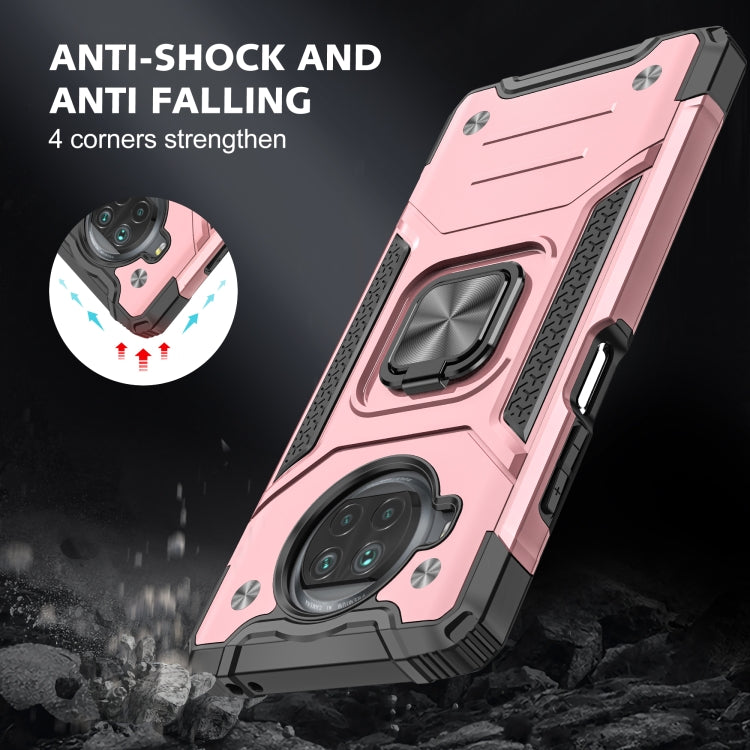 For Xiaomi Mi 10T Lite 5G Magnetic Armor Shockproof TPU + PC Case with Metal Ring Holder