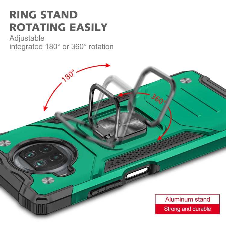 For Xiaomi Mi 10T Lite 5G Magnetic Armor Shockproof TPU + PC Case with Metal Ring Holder