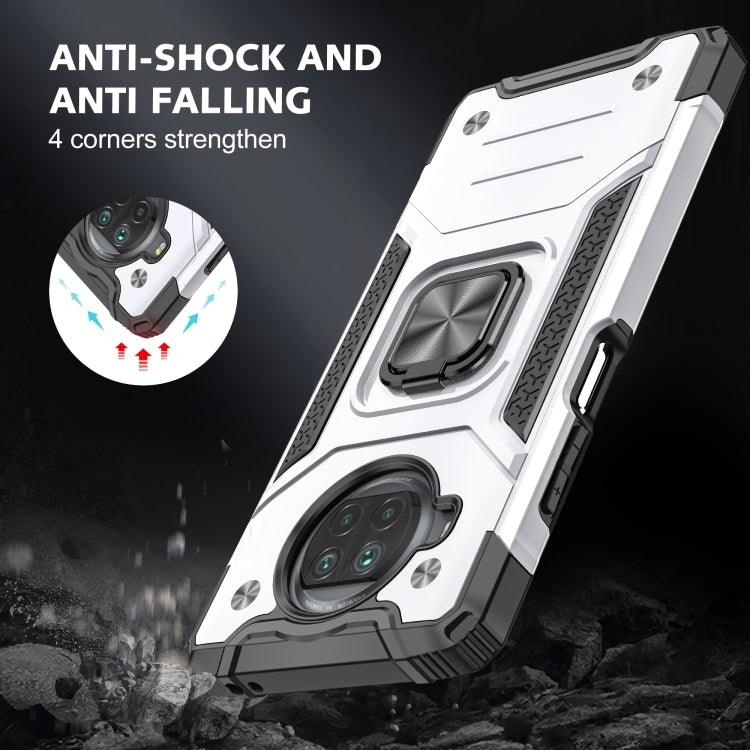 For Xiaomi Mi 10T Lite 5G Magnetic Armor Shockproof TPU + PC Case with Metal Ring Holder