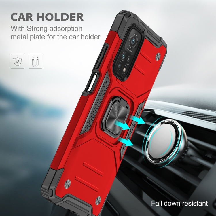 For Xiaomi Mi 10T Pro 5G Magnetic Armor Shockproof TPU + PC Case with Metal Ring Holder