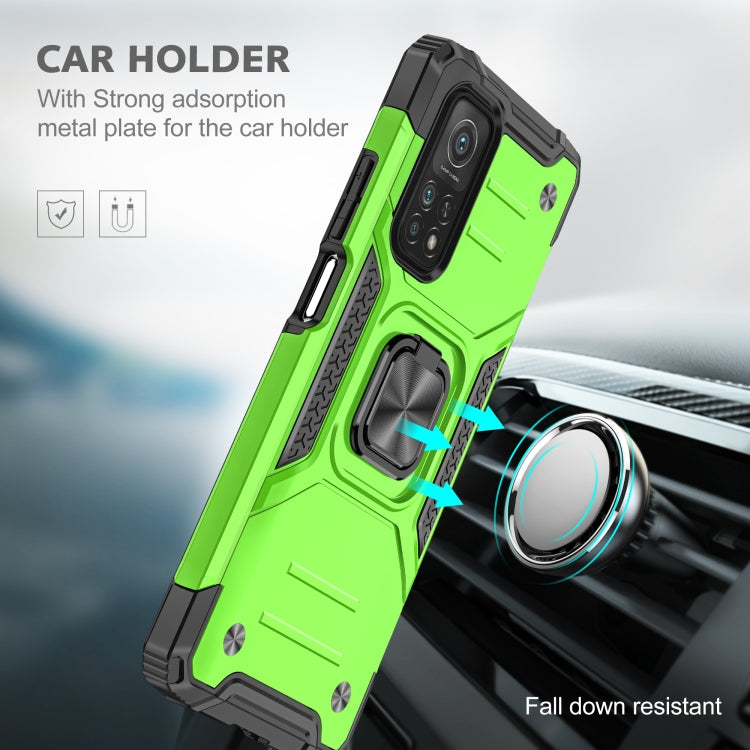 For Xiaomi Mi 10T Pro 5G Magnetic Armor Shockproof TPU + PC Case with Metal Ring Holder