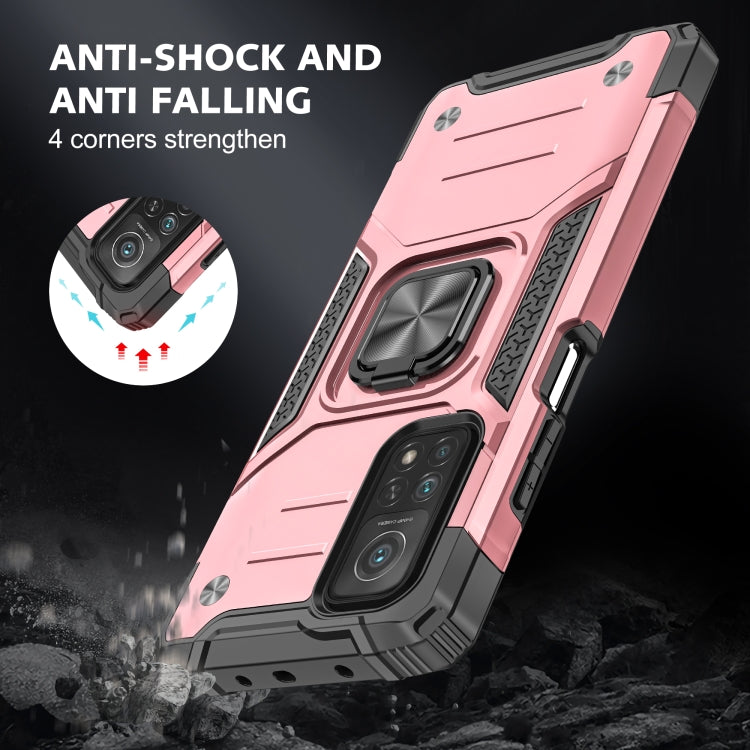 For Xiaomi Mi 10T Pro 5G Magnetic Armor Shockproof TPU + PC Case with Metal Ring Holder