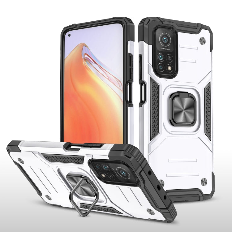 For Xiaomi Mi 10T Pro 5G Magnetic Armor Shockproof TPU + PC Case with Metal Ring Holder