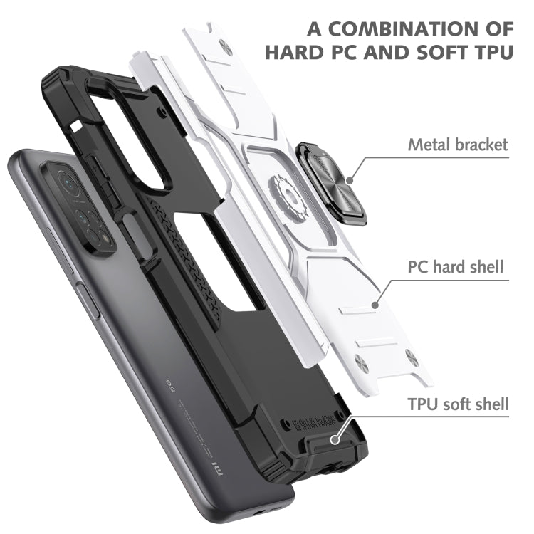 For Xiaomi Mi 10T Pro 5G Magnetic Armor Shockproof TPU + PC Case with Metal Ring Holder